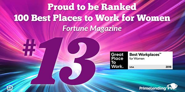 Proud to be ranked number 13 out of 100 for best workplaces for women